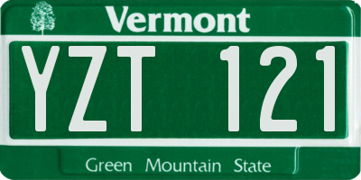 VT license plate YZT121