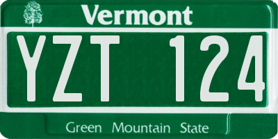 VT license plate YZT124