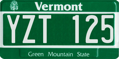 VT license plate YZT125