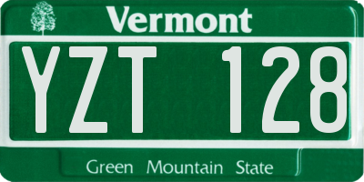 VT license plate YZT128