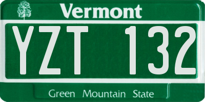 VT license plate YZT132