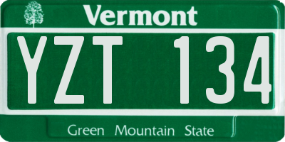 VT license plate YZT134