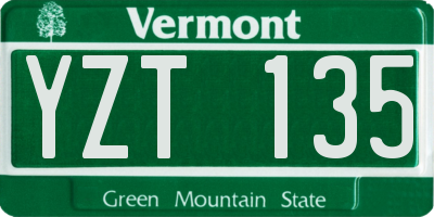 VT license plate YZT135