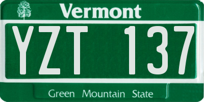 VT license plate YZT137