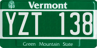 VT license plate YZT138