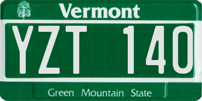 VT license plate YZT140
