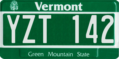 VT license plate YZT142