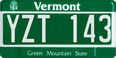 VT license plate YZT143