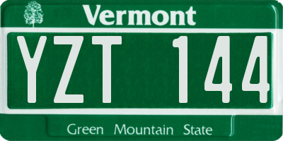 VT license plate YZT144