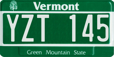 VT license plate YZT145