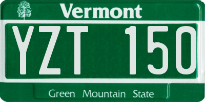 VT license plate YZT150