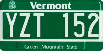 VT license plate YZT152