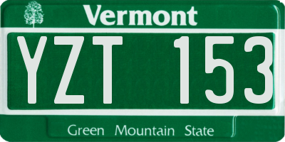 VT license plate YZT153