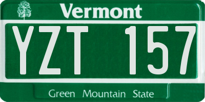 VT license plate YZT157