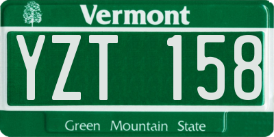 VT license plate YZT158