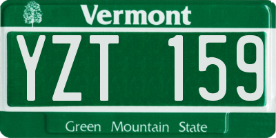 VT license plate YZT159