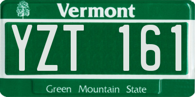 VT license plate YZT161