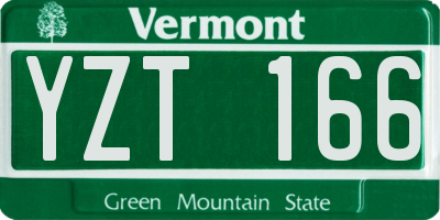 VT license plate YZT166