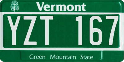 VT license plate YZT167