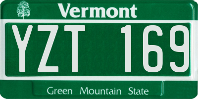 VT license plate YZT169
