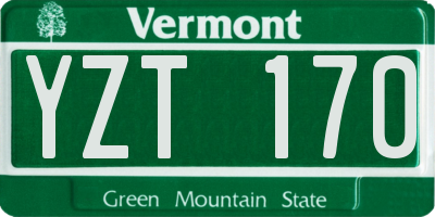 VT license plate YZT170