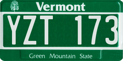 VT license plate YZT173
