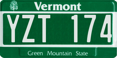 VT license plate YZT174