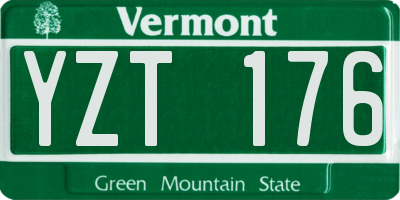 VT license plate YZT176