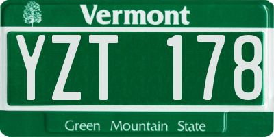 VT license plate YZT178