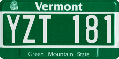 VT license plate YZT181