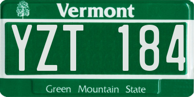 VT license plate YZT184