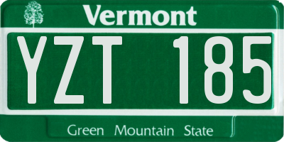 VT license plate YZT185