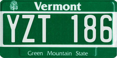 VT license plate YZT186