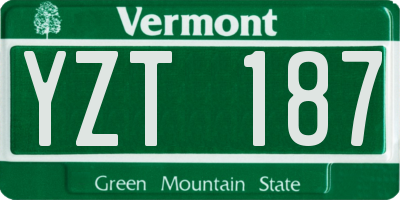 VT license plate YZT187