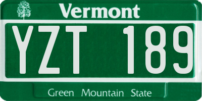 VT license plate YZT189