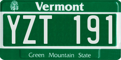 VT license plate YZT191