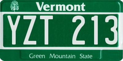 VT license plate YZT213