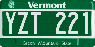 VT license plate YZT221