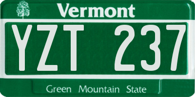 VT license plate YZT237