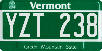VT license plate YZT238