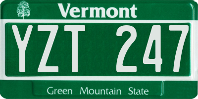 VT license plate YZT247