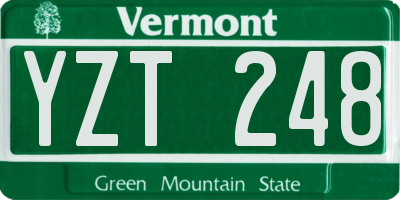 VT license plate YZT248