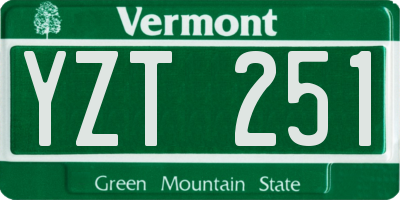 VT license plate YZT251