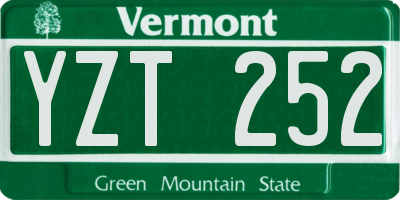 VT license plate YZT252