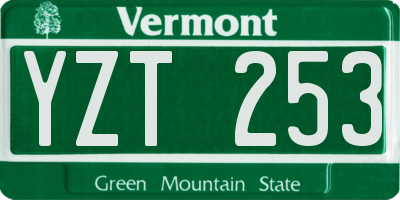 VT license plate YZT253