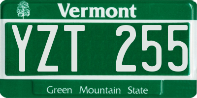 VT license plate YZT255