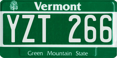 VT license plate YZT266