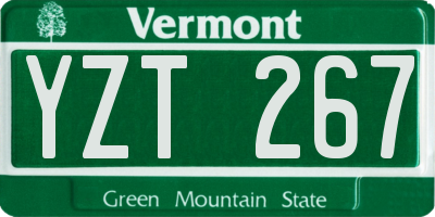 VT license plate YZT267