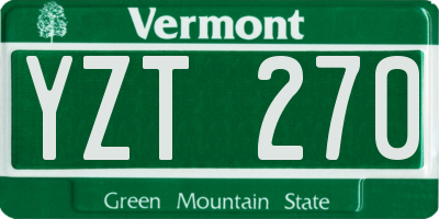 VT license plate YZT270