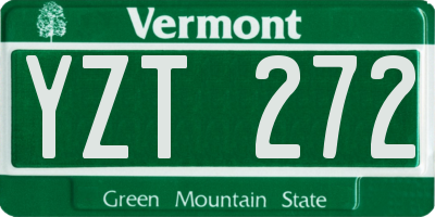 VT license plate YZT272